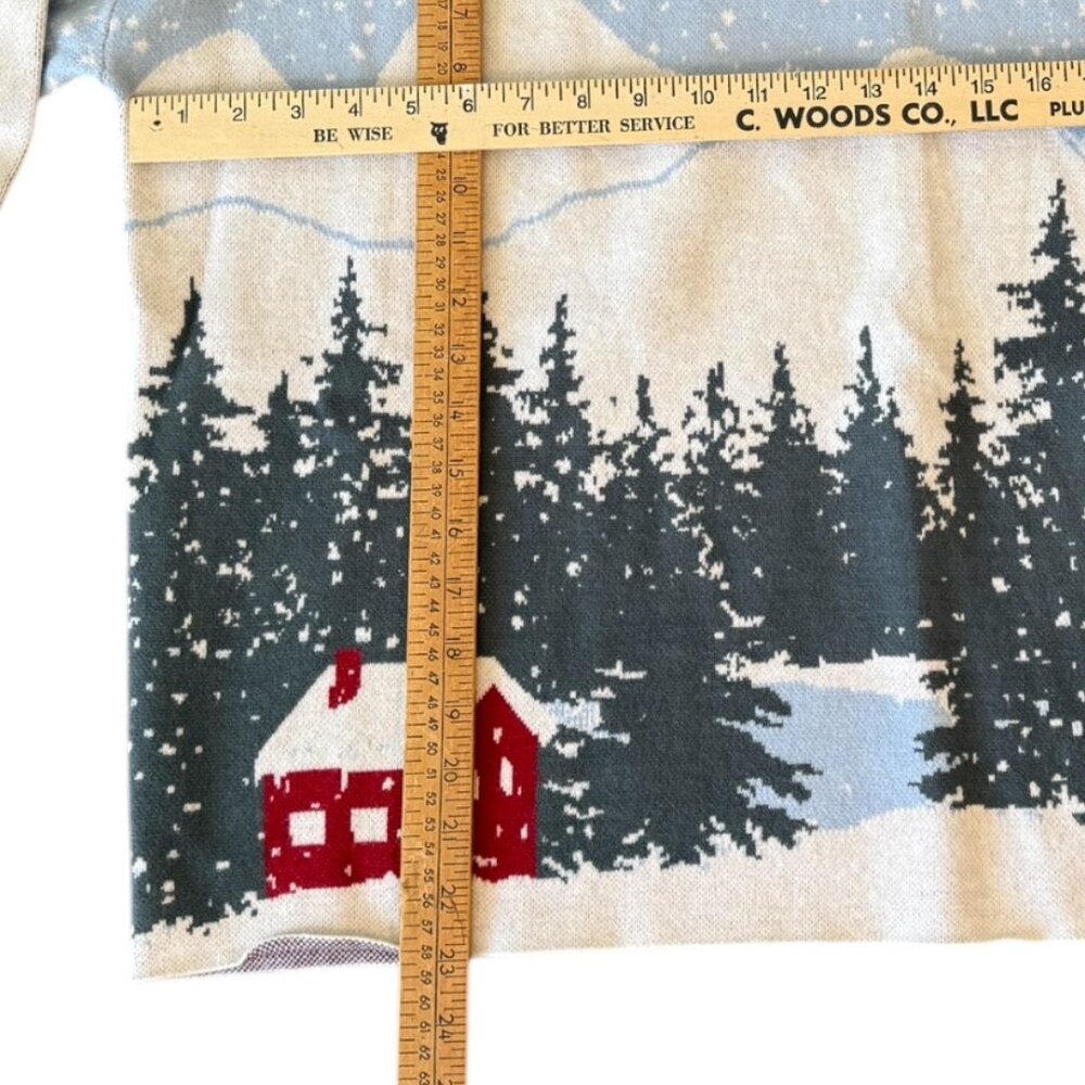 NWOT TAHARI Mock Neck Winter Scene Woman's Sweater Size Small - Picture 10 of 12